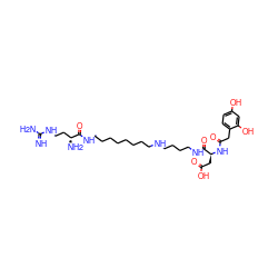 N=C(N)NCC[C@@H](N)C(=O)NCCCCCCCCNCCCCNC(=O)[C@H](CC(=O)O)NC(=O)Cc1ccc(O)cc1O ZINC000095594521