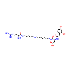 N=C(N)NCC[C@@H](N)C(=O)NCCCCCNCCCCCCCNC(=O)[C@H](CC(=O)O)NC(=O)Cc1ccc(O)cc1O ZINC000095593176