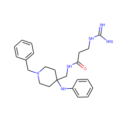 N=C(N)NCCC(=O)NCC1(Nc2ccccc2)CCN(Cc2ccccc2)CC1 ZINC000299827868