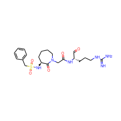 N=C(N)NCCC[C@@H](C=O)NC(=O)CN1CCCC[C@H](NS(=O)(=O)Cc2ccccc2)C1=O ZINC000013439339