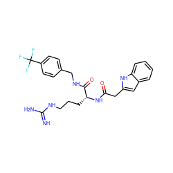 N=C(N)NCCC[C@@H](NC(=O)Cc1cc2ccccc2[nH]1)C(=O)NCc1ccc(C(F)(F)F)cc1 ZINC000038149863