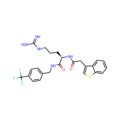 N=C(N)NCCC[C@@H](NC(=O)Cc1csc2ccccc12)C(=O)NCc1ccc(C(F)(F)F)cc1 ZINC000038149865