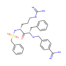 N=C(N)NCCC[C@@H](NS(=O)(=O)Cc1ccccc1)C(=O)[C@H](Cc1ccccc1)NCc1ccc(C(=N)N)cc1 ZINC000072178762