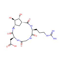 N=C(N)NCCC[C@@H]1NC(=O)[C@@H]2C[C@H](NC(=O)[C@H](CC(=O)O)NC(=O)CNC1=O)[C@@H](O)[C@@H]2O ZINC000013676515