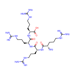 N=C(N)NCCC[C@H](N)C(=O)N[C@@H](CCCNC(=N)N)C(=O)N[C@@H](CCCNC(=N)N)C(=O)N[C@@H](CCCNC(=N)N)C(=O)O ZINC000071788355