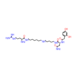 N=C(N)NCCC[C@H](N)C(=O)NCCCCCCCNCCCCCNC(=O)[C@H](CC(N)=O)NC(=O)Cc1ccc(O)cc1O ZINC000095596617