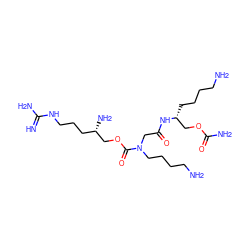 N=C(N)NCCC[C@H](N)COC(=O)N(CCCCN)CC(=O)N[C@H](CCCCN)COC(N)=O ZINC000003916250