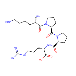 N=C(N)NCCC[C@H](NC(=O)[C@@H]1CCCN1C(=O)[C@@H]1CCCN1C(=O)[C@@H](N)CCCCN)C(=O)O ZINC000049111019