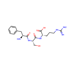 N=C(N)NCCC[C@H](NC(=O)[C@H](CO)NC(=O)[C@@H](N)Cc1ccccc1)C(=O)O ZINC000039811330