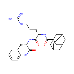 N=C(N)NCCC[C@H](NC(=O)C12CC3CC(CC(C3)C1)C2)C(=O)N[C@@H](Cc1ccccc1)C(N)=O ZINC000043102258