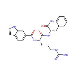 N=C(N)NCCC[C@H](NC(=O)c1ccc2cc[nH]c2c1)C(=O)N[C@@H](Cc1ccccc1)C(N)=O ZINC000095558229