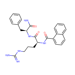 N=C(N)NCCC[C@H](NC(=O)c1cccc2ccccc12)C(=O)N[C@@H](Cc1ccccc1)C(N)=O ZINC000095561526