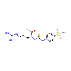 N=C(N)NCCC[C@H](NC(=S)Nc1ccc(S(N)(=O)=O)cc1)C(=O)O ZINC000013835662