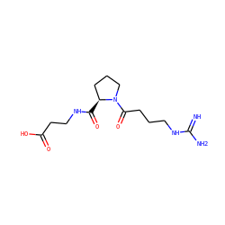 N=C(N)NCCCC(=O)N1CCC[C@@H]1C(=O)NCCC(=O)O ZINC000028890558