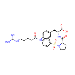 N=C(N)NCCCCC(=O)Nc1ccc(C[C@H](NC(=O)[C@@H]2CCCN2S(=O)(=O)c2ccccc2)C(=O)O)cc1 ZINC000504345508