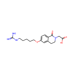 N=C(N)NCCCCCOc1ccc2c(c1)CCN(CC(=O)O)C2=O ZINC000013763496