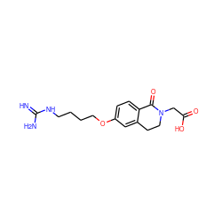 N=C(N)NCCCCOc1ccc2c(c1)CCN(CC(=O)O)C2=O ZINC000013763494