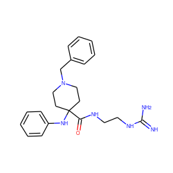 N=C(N)NCCNC(=O)C1(Nc2ccccc2)CCN(Cc2ccccc2)CC1 ZINC000299828705