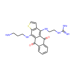 N=C(N)NCCNc1c2c(c(NCCCN)c3sccc13)C(=O)c1ccccc1C2=O ZINC000299832278