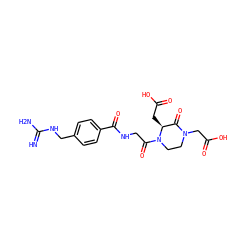 N=C(N)NCc1ccc(C(=O)NCC(=O)N2CCN(CC(=O)O)C(=O)[C@@H]2CC(=O)O)cc1 ZINC000013777969