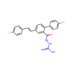 N=C(N)NNC(=O)c1cc(/C=C/c2ccc(F)cc2)ccc1-c1ccc(Cl)cc1 ZINC000026971889