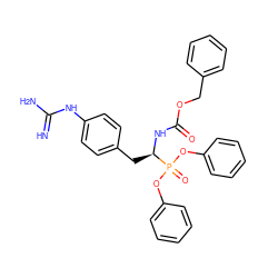 N=C(N)Nc1ccc(C[C@@H](NC(=O)OCc2ccccc2)P(=O)(Oc2ccccc2)Oc2ccccc2)cc1 ZINC000028869412