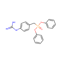 N=C(N)Nc1ccc(CP(=O)(Oc2ccccc2)Oc2ccccc2)cc1 ZINC000653708051