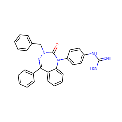 N=C(N)Nc1ccc(N2C(=O)N(Cc3ccccc3)N=C(c3ccccc3)c3ccccc32)cc1 ZINC000028711862