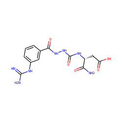 N=C(N)Nc1cccc(C(=O)NNC(=O)N[C@H](CC(=O)O)C(N)=O)c1 ZINC000013558902