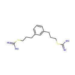 N=C(N)SCCCc1cccc(CCCSC(=N)N)c1 ZINC000040979498