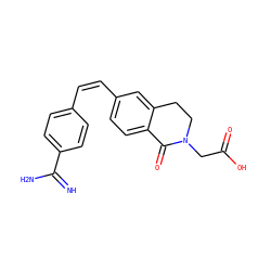 N=C(N)c1ccc(/C=C\c2ccc3c(c2)CCN(CC(=O)O)C3=O)cc1 ZINC000013763534