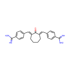 N=C(N)c1ccc(/C=C2\CCCC/C(=C\c3ccc(C(=N)N)cc3)C2=O)cc1 ZINC000008465316