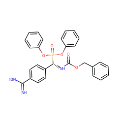 N=C(N)c1ccc([C@@H](NC(=O)OCc2ccccc2)P(=O)(Oc2ccccc2)Oc2ccccc2)cc1 ZINC000026397659