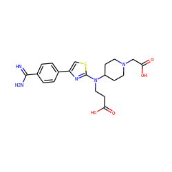 N=C(N)c1ccc(-c2csc(N(CCC(=O)O)C3CCN(CC(=O)O)CC3)n2)cc1 ZINC000001891950