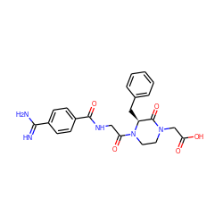 N=C(N)c1ccc(C(=O)NCC(=O)N2CCN(CC(=O)O)C(=O)[C@@H]2Cc2ccccc2)cc1 ZINC000013777992