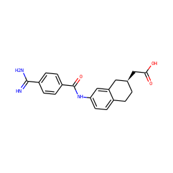 N=C(N)c1ccc(C(=O)Nc2ccc3c(c2)C[C@@H](CC(=O)O)CC3)cc1 ZINC000001485191