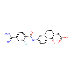 N=C(N)c1ccc(C(=O)Nc2ccc3c(c2)CC[C@H](CC(=O)O)C3=O)c(F)c1 ZINC000001541356