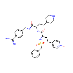 N=C(N)c1ccc(CNC(=O)[C@H](CCC2CCNCC2)NC(=O)[C@@H](CCc2cc[n+]([O-])cc2)NS(=O)(=O)Cc2ccccc2)cc1 ZINC000198662931