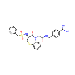 N=C(N)c1ccc(CNC(=O)CN2C(=O)[C@@H](NS(=O)(=O)Cc3ccccc3)CSc3ccccc32)cc1 ZINC000043021935