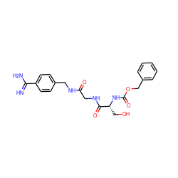 N=C(N)c1ccc(CNC(=O)CNC(=O)[C@@H](CO)NC(=O)OCc2ccccc2)cc1 ZINC000013438810