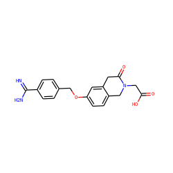 N=C(N)c1ccc(COc2ccc3c(c2)CC(=O)N(CC(=O)O)C3)cc1 ZINC000013802314