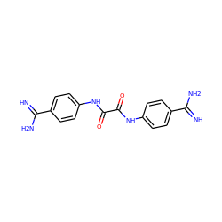 N=C(N)c1ccc(NC(=O)C(=O)Nc2ccc(C(=N)N)cc2)cc1 ZINC000653835437