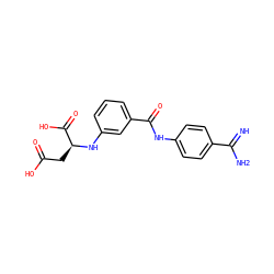 N=C(N)c1ccc(NC(=O)c2cccc(N[C@@H](CC(=O)O)C(=O)O)c2)cc1 ZINC000013782917