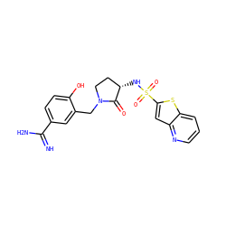 N=C(N)c1ccc(O)c(CN2CC[C@H](NS(=O)(=O)c3cc4ncccc4s3)C2=O)c1 ZINC000003873901