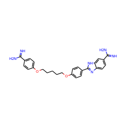 N=C(N)c1ccc(OCCCCCOc2ccc(-c3nc4ccc(C(=N)N)cc4[nH]3)cc2)cc1 ZINC000026745805