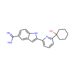 N=C(N)c1ccc2[nH]c(-c3cccc(C4(O)CCCCC4)n3)cc2c1 ZINC000473158220