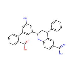 N=C(N)c1ccc2c(c1)[C@@H](c1ccccc1)C[C@@H](c1cc(N)cc(-c3ccccc3C(=O)O)c1)N2 ZINC000098208021