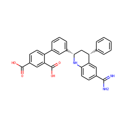 N=C(N)c1ccc2c(c1)[C@@H](c1ccccc1)C[C@@H](c1cccc(-c3ccc(C(=O)O)cc3C(=O)O)c1)N2 ZINC000103240958