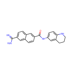 N=C(N)c1ccc2cc(C(=O)Nc3ccc4c(c3)CCCN4)ccc2c1 ZINC000042921044