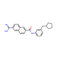 N=C(N)c1ccc2cc(C(=O)Nc3cccc(CC4CCCC4)c3)ccc2c1 ZINC000013532802